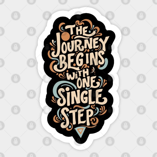 The Journey Begins With One Single Step Motivational Design Sticker by TF Brands